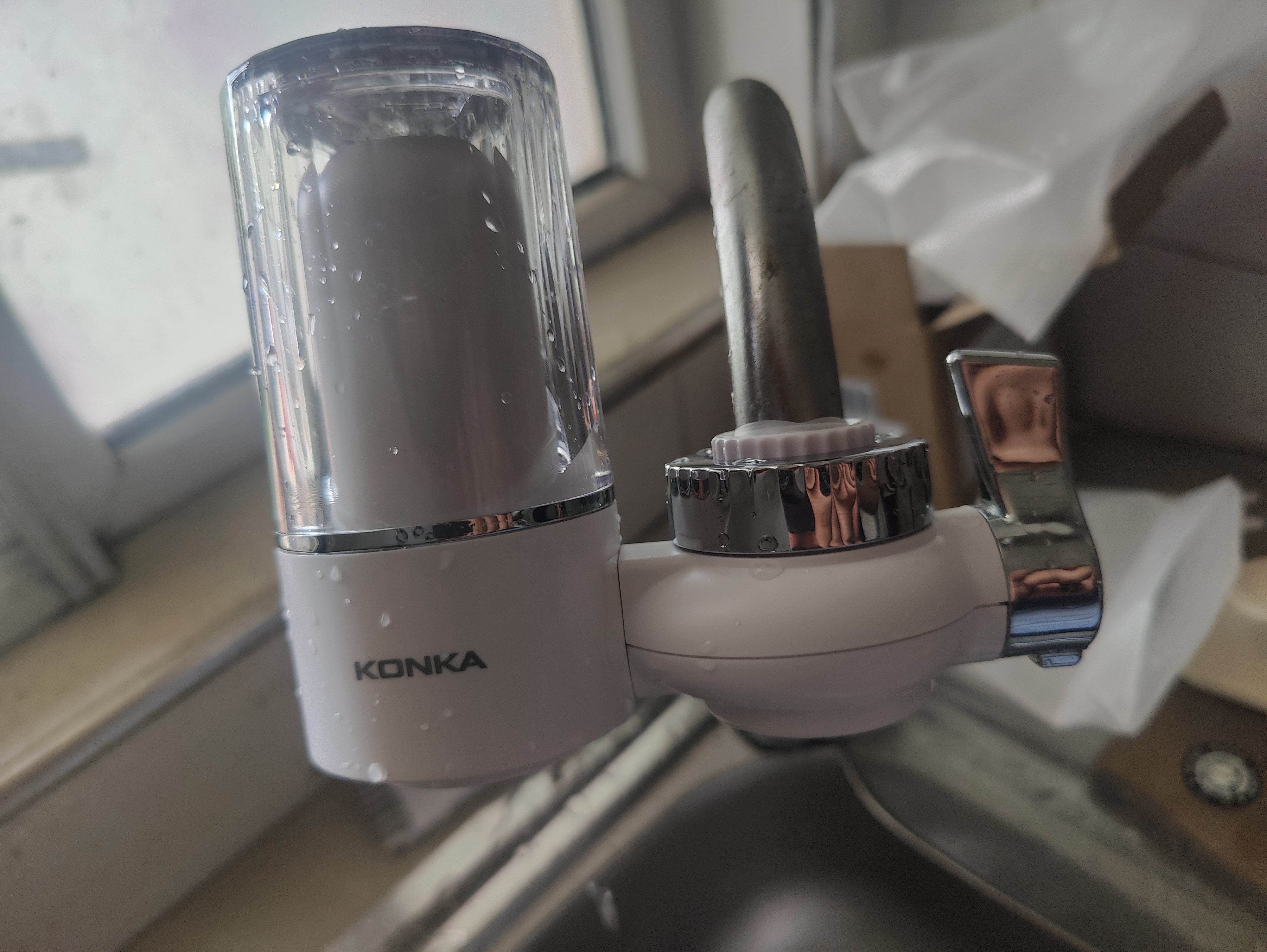 康佳（KONKA）净水器水龙头 厨房家用自来水过滤器 阻水垢除余氯 可视化双出水可清洗滤芯 KPW-LT02 一机1芯 实拍图