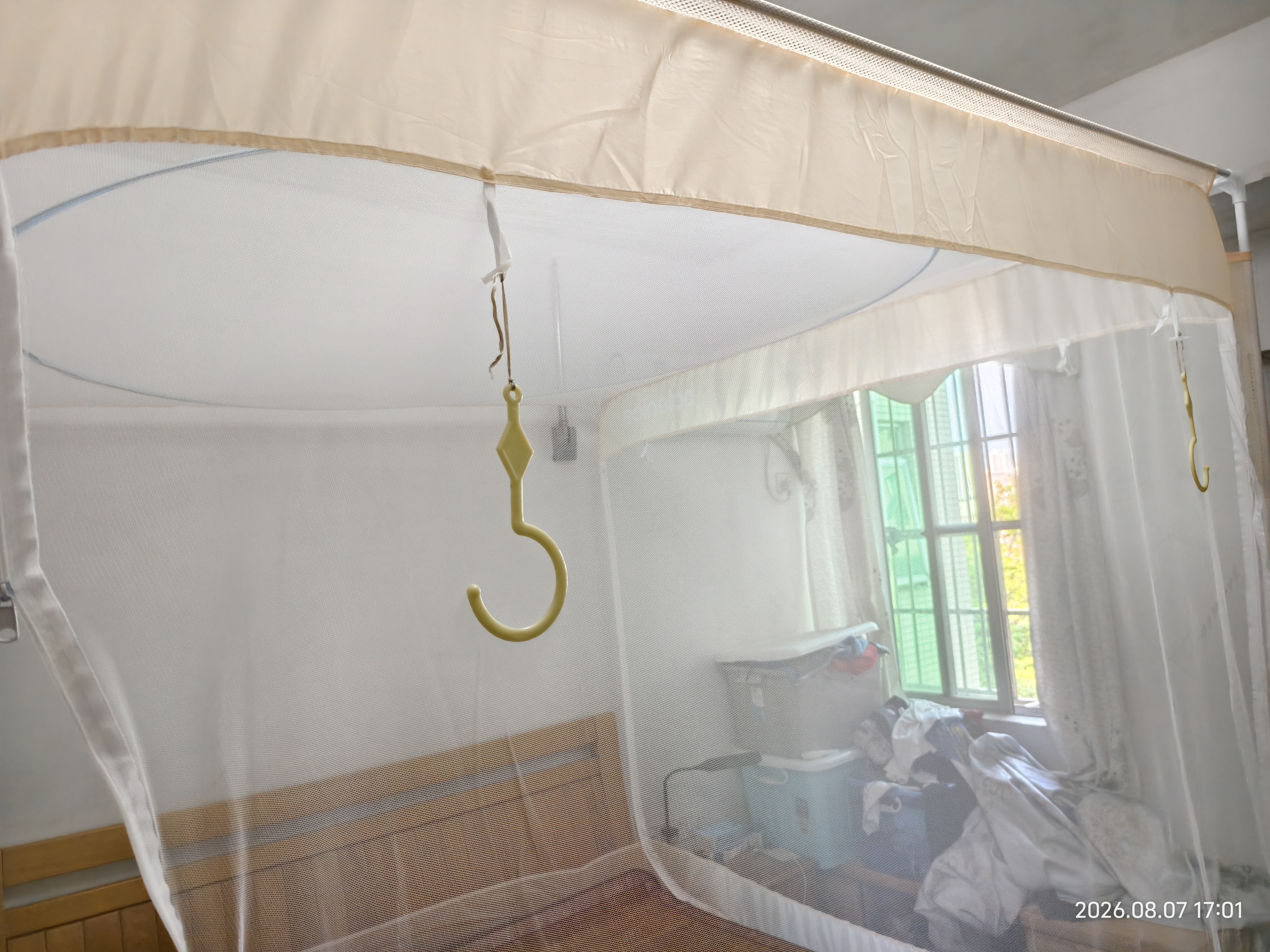 素时代坐床蚊帐 A类抑菌1.8米蚊帐宝宝防摔蚊帐三开门180*200cm 米白 实拍图