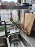 帅仕（shuaishi）厨房水槽置物架304不锈钢沥水碗碟架篮水池碗盘收纳架用具大全 【304不锈钢】全套86长单层 实拍图