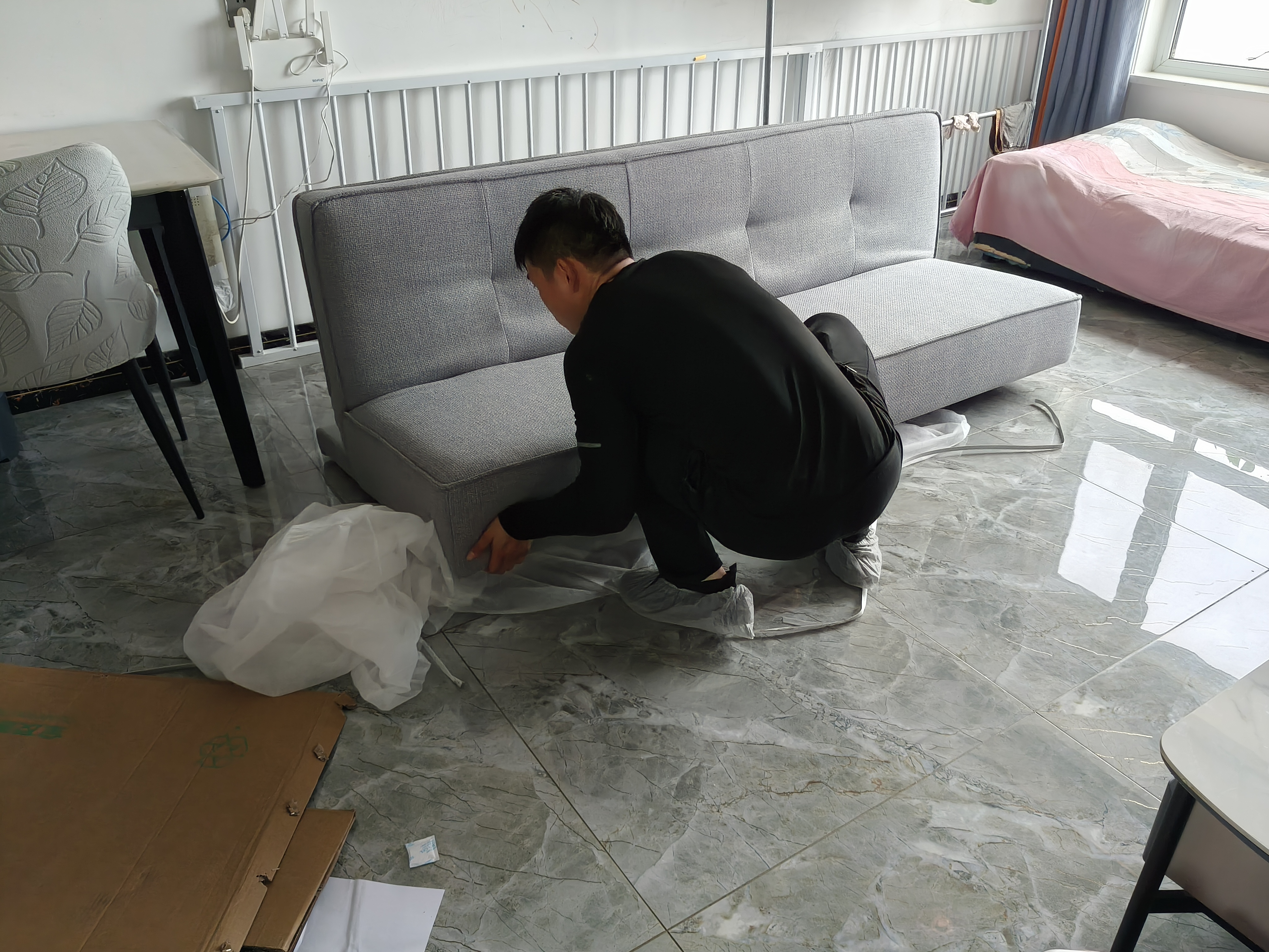 全友家居折叠床家用简约现代小户型布艺软包沙发床一体两用2026新款 【京仓闪发】灰咖色|柔韧仿棉麻|全拆洗|2m沙发床 沙发可变床|多配色可选|5挡可调 实拍图