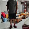 艾伦伯顿（Alen Botun）运动服套装男冰丝t恤跑步速干衣短袖夏季短裤健身训练羽毛球服 灰色两件套【冰丝 速干 透气】 XL 【130-145斤】 实拍图