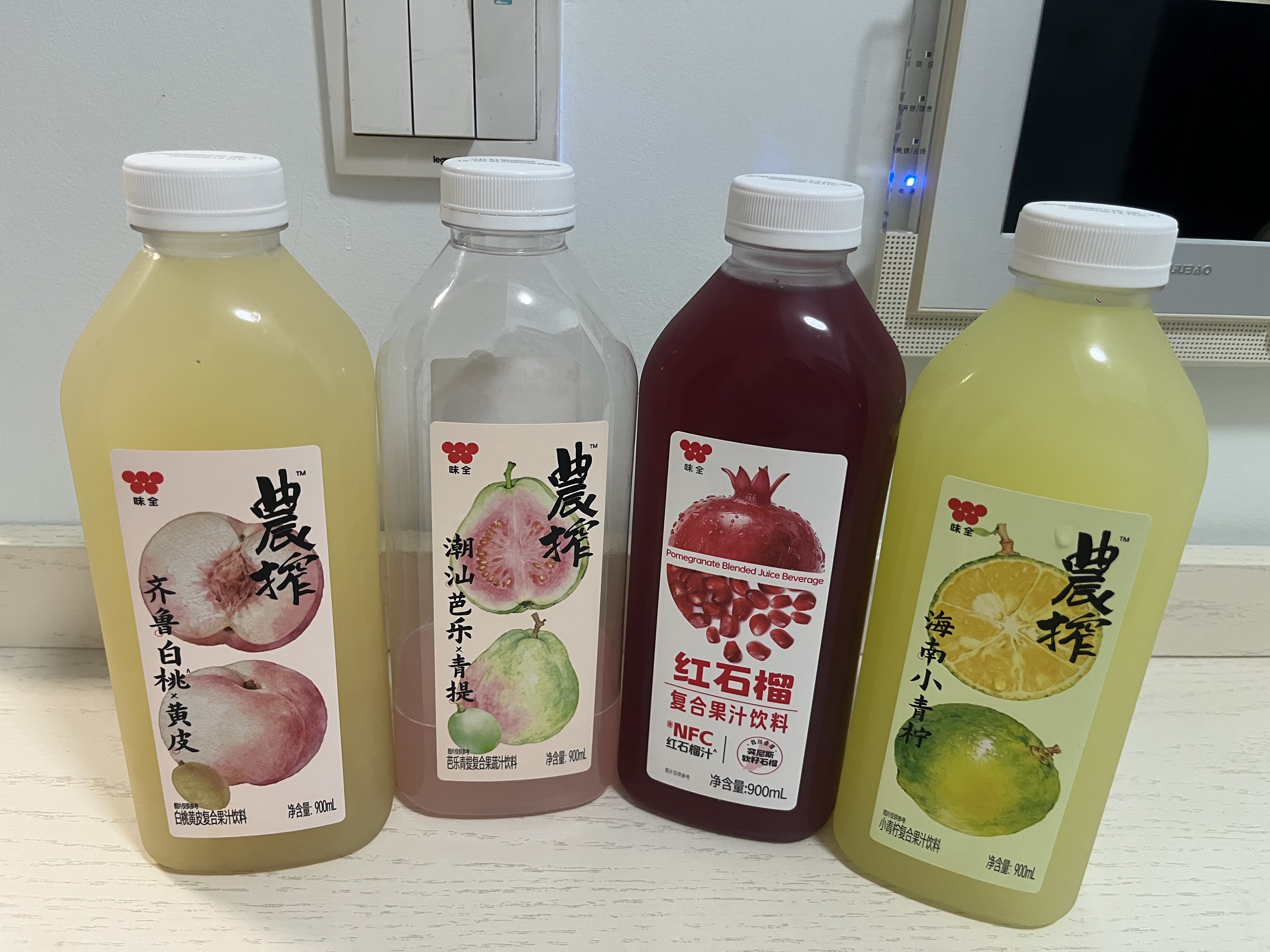 味全【源头直发】稀释果汁低温冷藏饮料芭乐青提小青柠口味900ml*4 实拍图