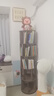林之语实木旋转书架360度书柜置物架落地一体靠墙移动学生转角立式书架 【五层】44*166.3CM黑橡木色 实拍图
