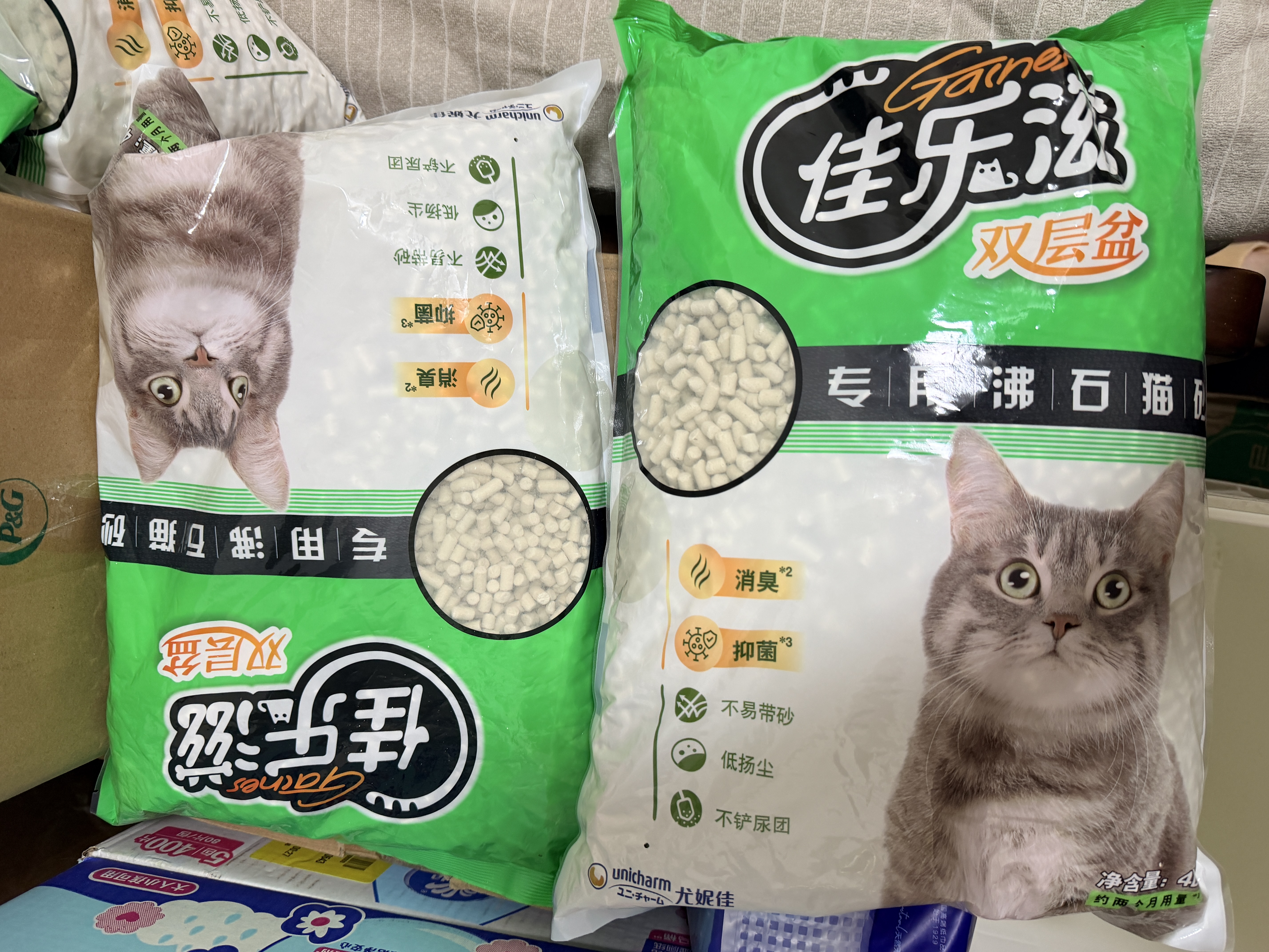 佳乐滋【新包装】GAINES尤妮佳进口沸石猫砂 双层猫砂盆猫厕所适用 沸石猫砂 4L 实拍图