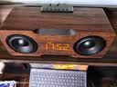 国立M8C木质超重低音炮蓝牙音箱大功率家用电脑桌面音响带时钟可插卡U盘 深棕木色 实拍图