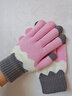 慕衣宾士韩版情侣毛线手套男冬季加厚加绒保暖手套女冬天五指触屏手套骑行学生可爱防寒手套 粉色 均码（男女通用） 实拍图