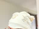 爱宝适月子帽纯棉月子头巾孕产妇帽产后坐月子防风帽发带2件套 猫咪M427 实拍图