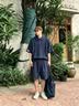马克华菲老钱风亚麻polo衫短袖套装男夏季度假运动短裤两件套大码 藏青 【专柜同款 潮流时尚】 2XL 推荐155-175斤 实拍图