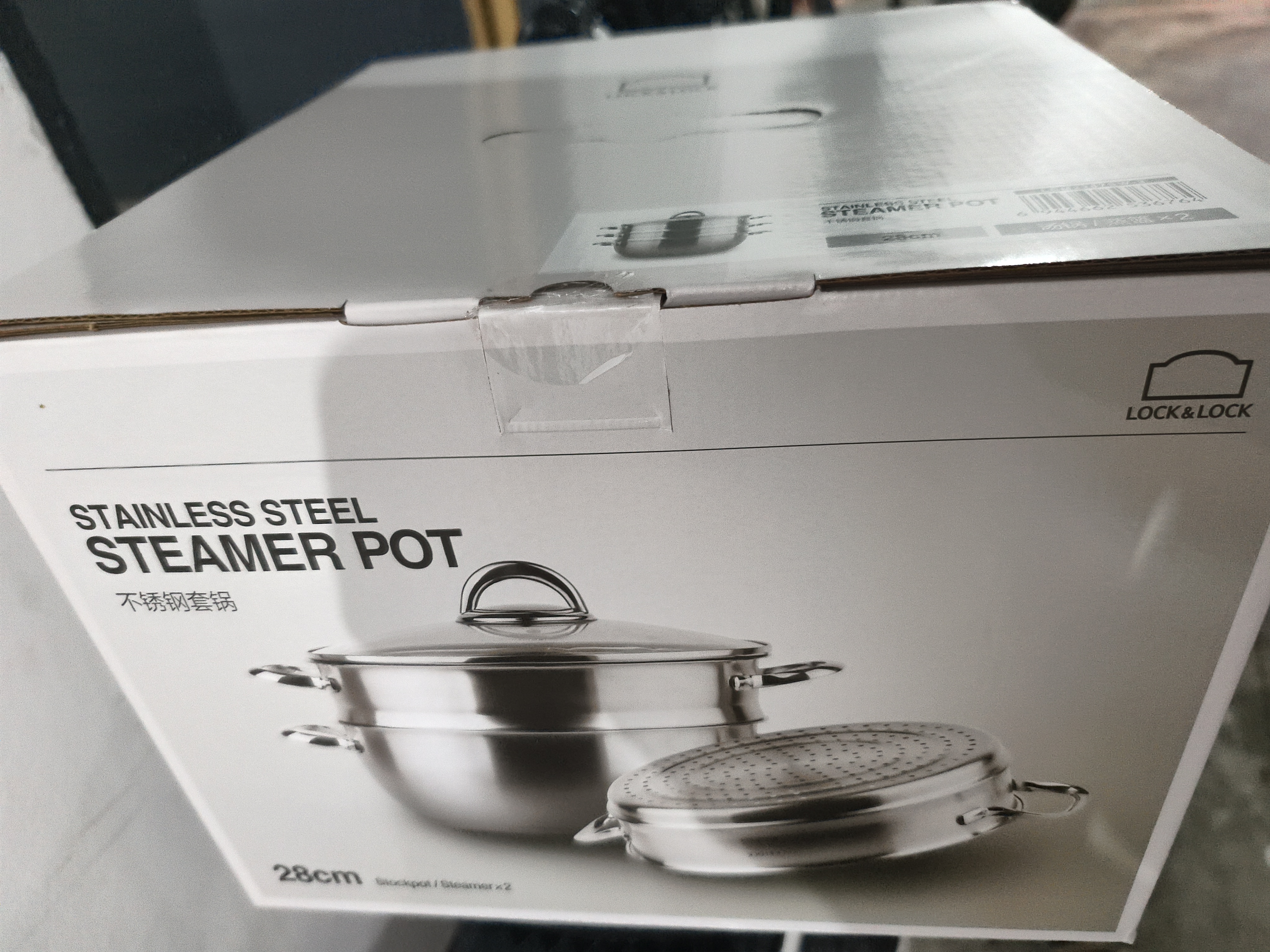 乐扣乐扣（LOCK&LOCK）不锈钢3层大容量蒸锅汤锅电磁炉通用厨具28CM 实拍图
