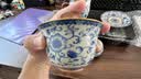 兮元记青花汝窑三才盖碗茶杯单个高档家用国风功夫泡茶碗三件套茶具套装 繁花纳香盖碗4件套+茶盘-简装 实拍图