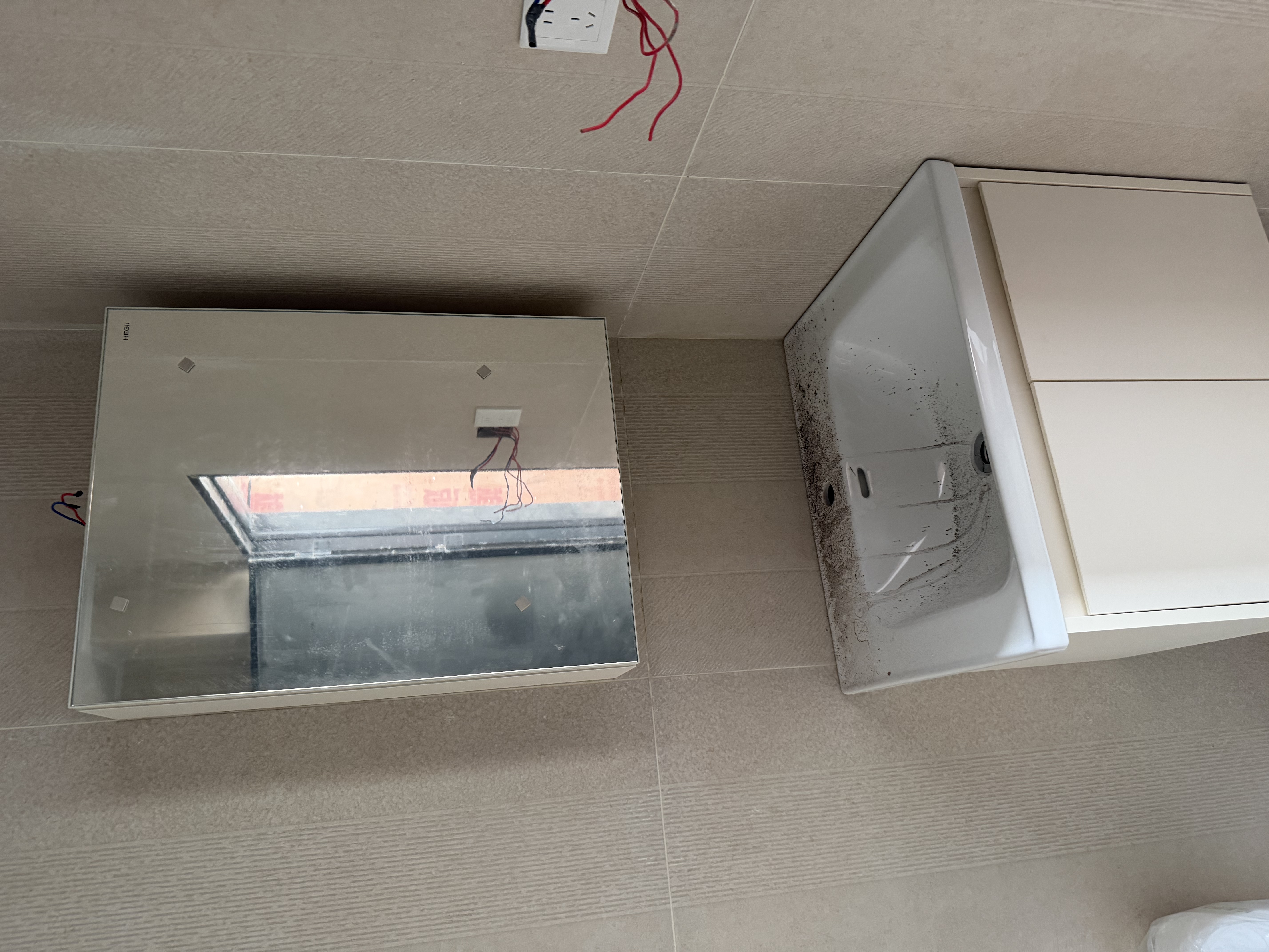 恒洁（HEGII）浴室柜E0陶瓷一体盆洗脸盆组合小户型BC2500(BM2108S-50Q4流云白W 实拍图