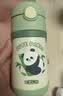 膳魔师（THERMOS）儿童水杯吸管保温保冷杯礼盒带杯套316L不锈钢超轻幼儿上学杯TCKC 实拍图