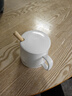 传旗 陶瓷马克杯 带勺盖咖啡牛奶早餐杯办公水杯男女茶杯 描金白400ml 实拍图