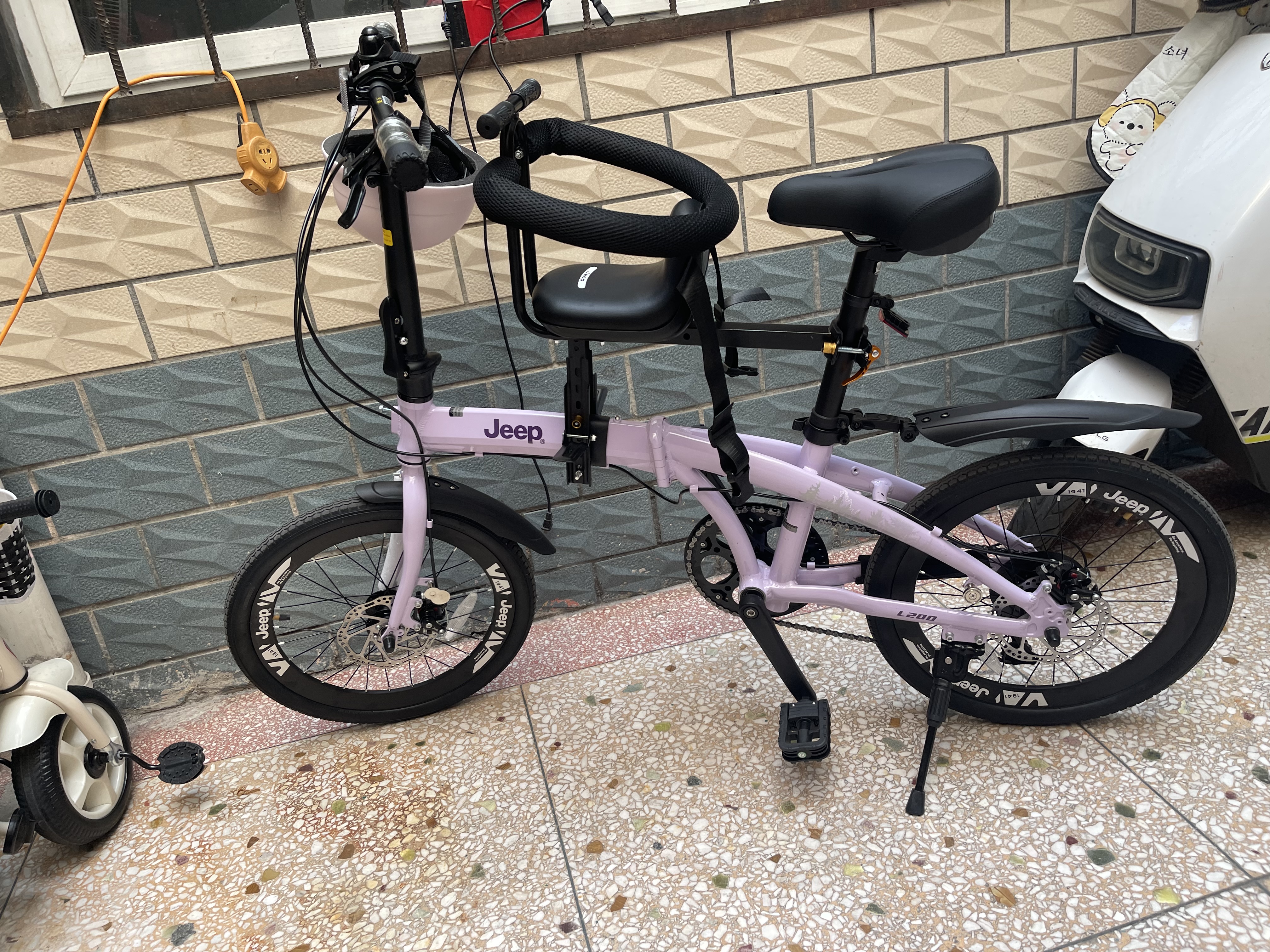JEEP吉普折叠自行车带娃母子车20寸男女城市通勤折叠车亲子车-爱L200 石墨灰【裸车】经典款-铝合金车架 20寸（建议身高145-185CM） 7速 实拍图