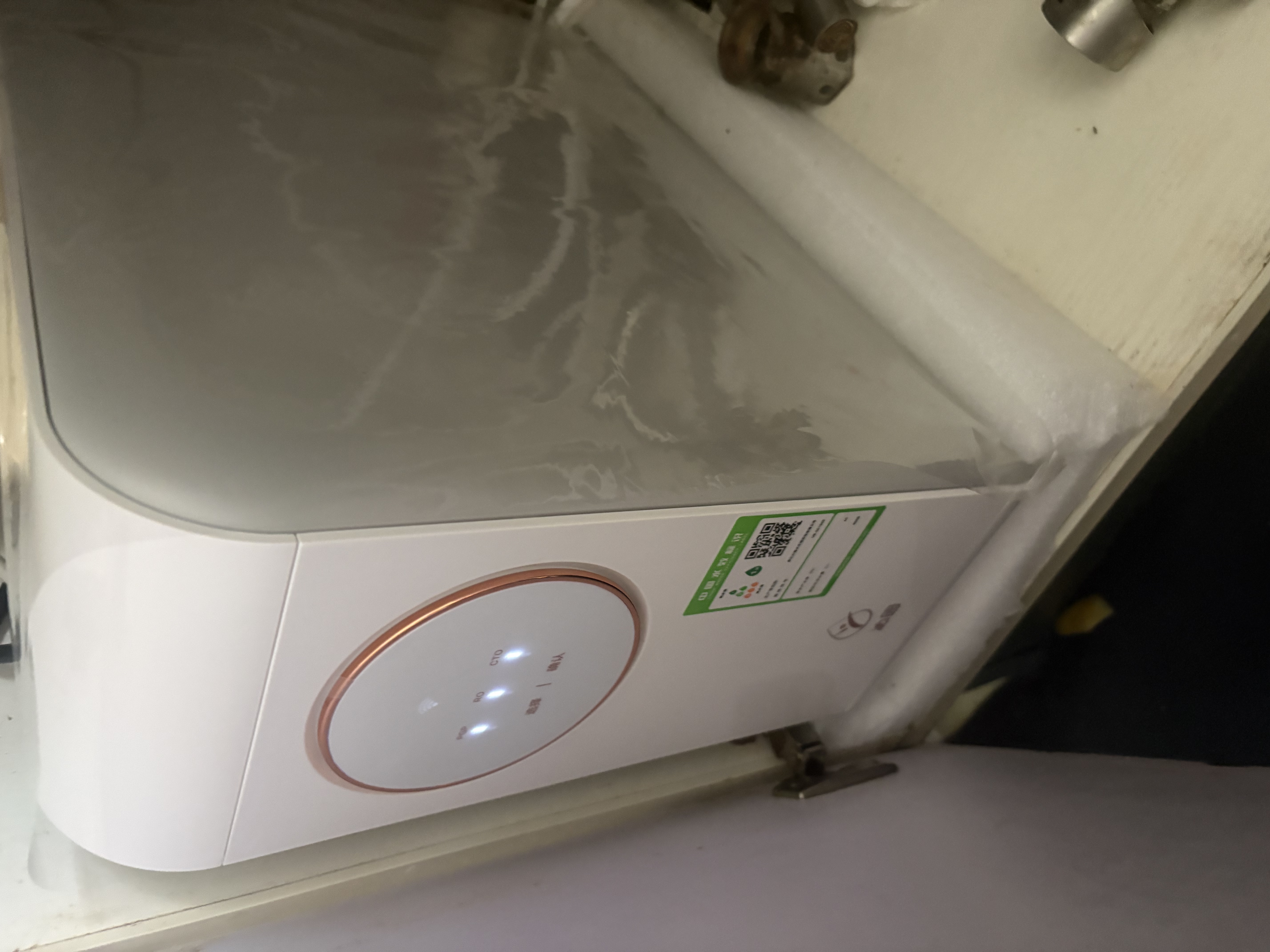 沁园家用净水器小白鲸1000Gpro厨下式直饮机51045+加热管线机O5411 实拍图