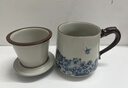 悟道莲花汝窑茶杯三件套冰裂开片茶水分离陶瓷杯带盖办公杯商务送礼泡茶杯 实拍图