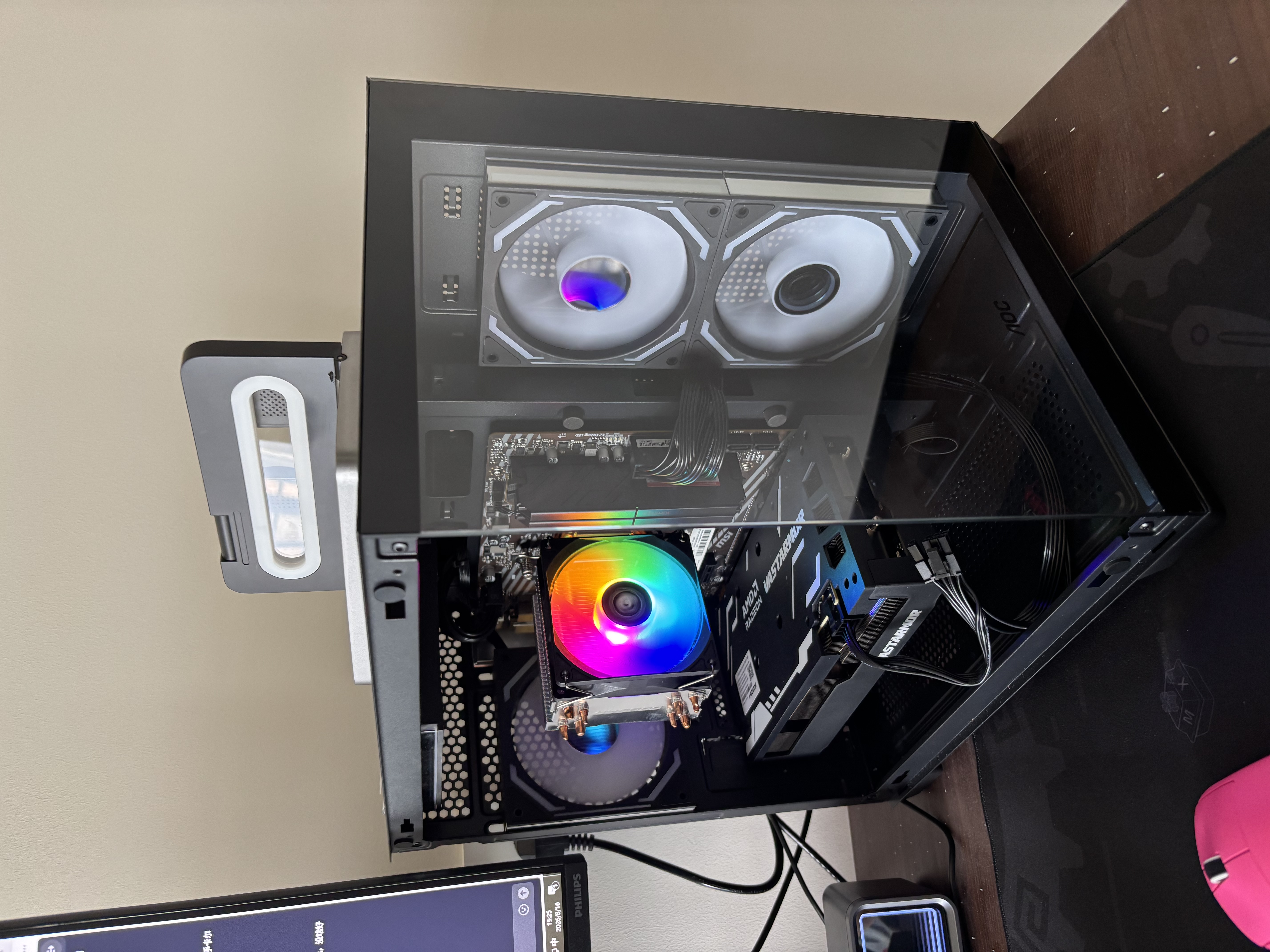 AMD锐龙 R5 5600GT/3050/5060 商用办公电脑主机 家用网课设计台式机 游戏DIY组装电脑 配置8:5600/7650GRE/16G/512G 实拍图