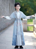 安妮优儿中秋节汉服男童2025儿童古装男孩中国风男生国学服唐装 蓝色 120 实拍图