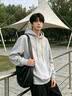 名创优品（MINISO）连帽卫衣男重磅宽松秋季休闲高级感青少年潮流外套 麻灰 L 实拍图