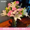 京东鲜花百合8朵玫瑰10支送配草1束共3束随机色源头直发 实拍图