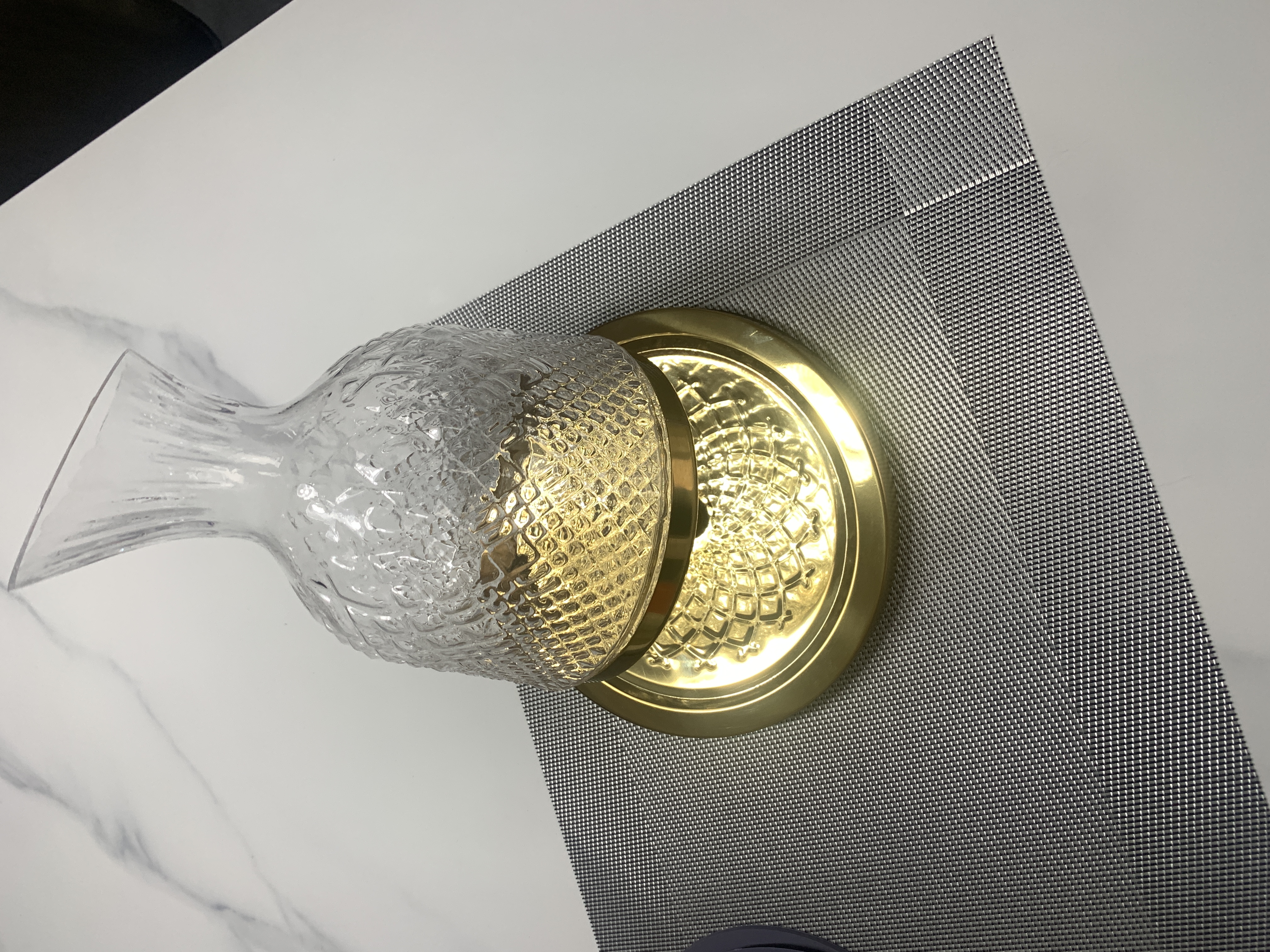 红酒醒酒器水晶玻璃红酒杯高档陀螺旋转葡萄酒高脚杯酒具套装家用 金色醒酒器【带底座】 1500ml 实拍图
