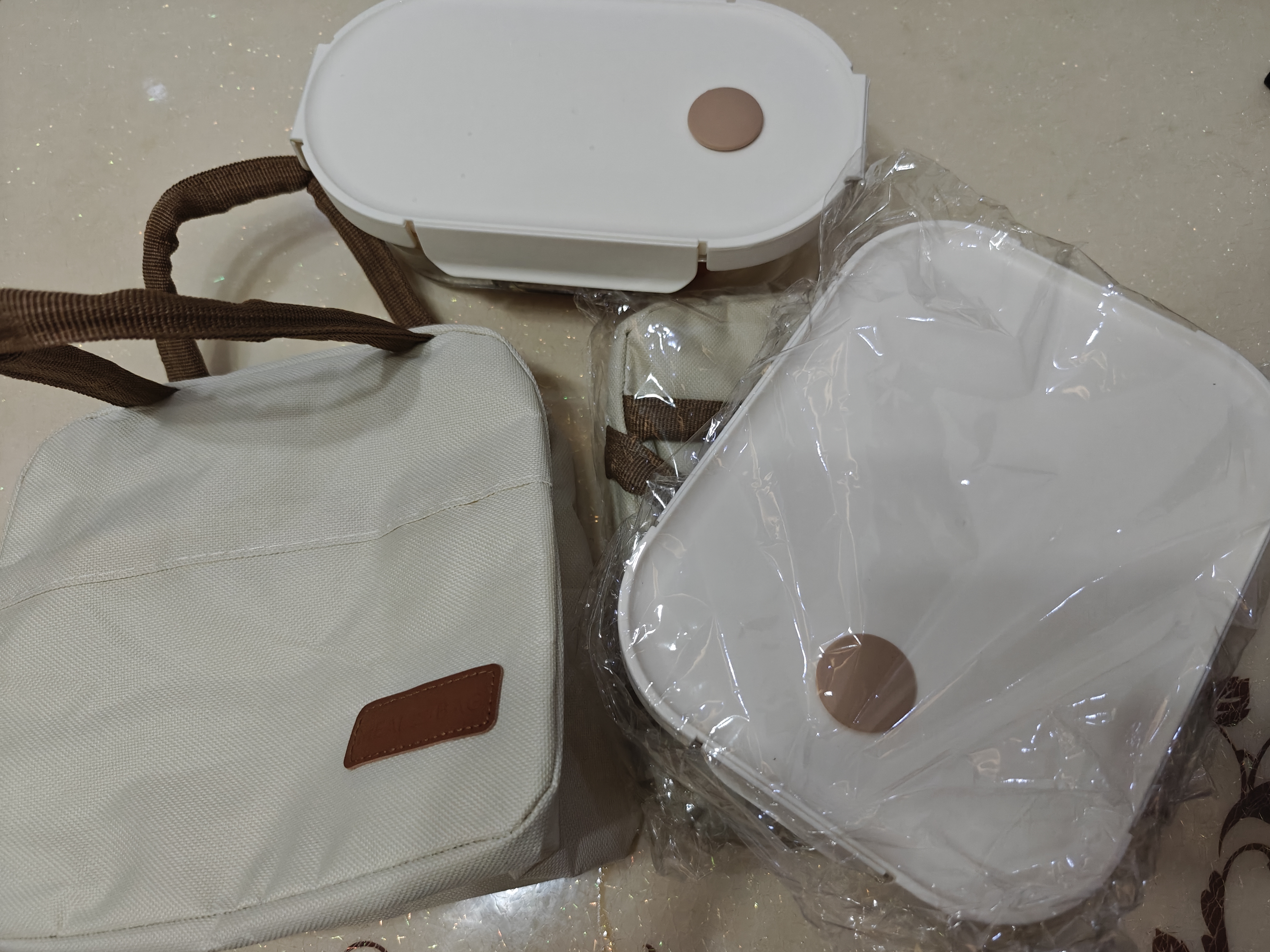 希乐扣玻璃饭盒上班族带饭碗 可微波炉加热密封便当盒餐盒保鲜盒 带餐包 实拍图