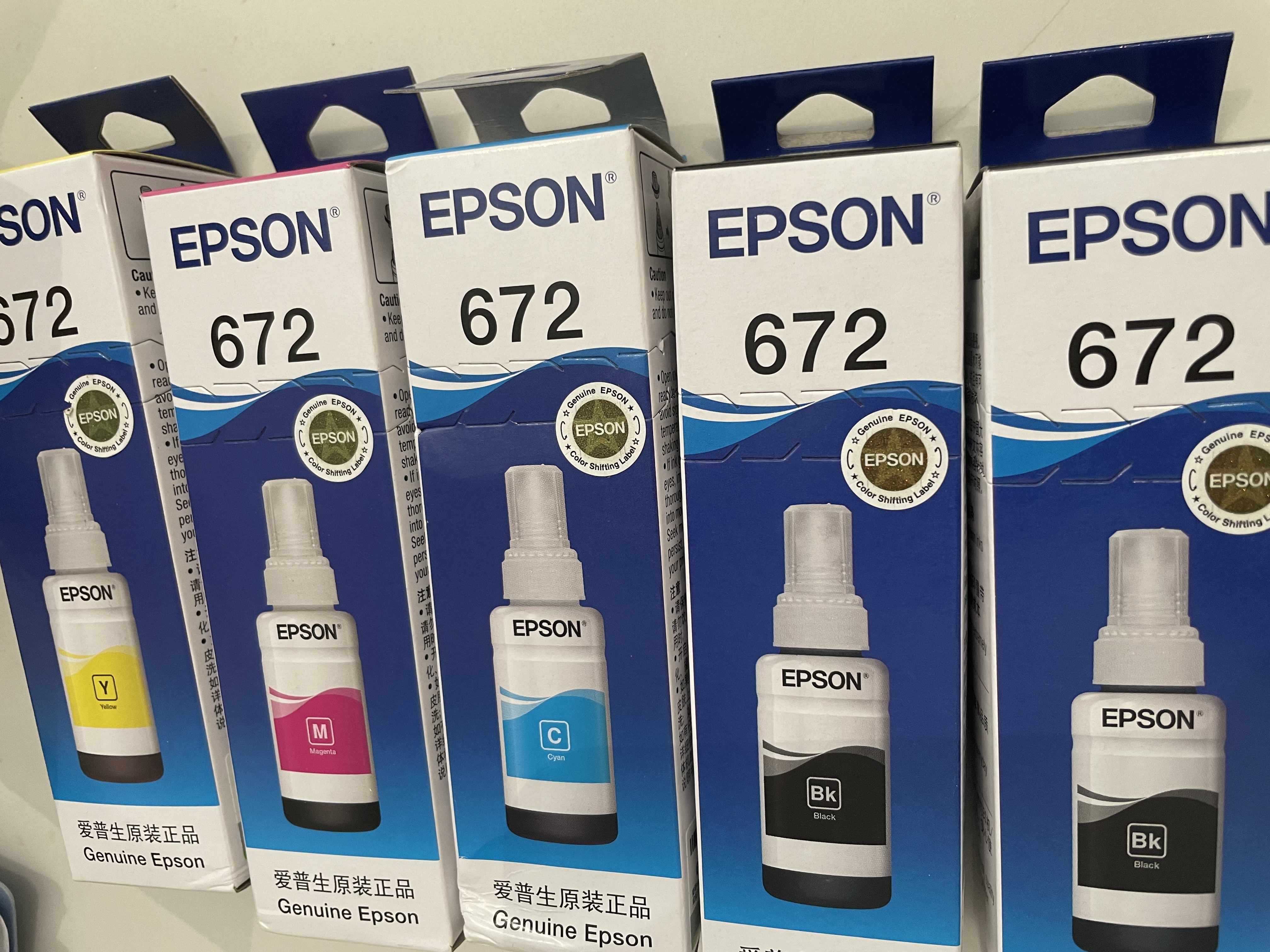 爱普生672原装墨水L360L351L313L310L363L485L383L380连供打印机墨盒 T672 2黑3彩套装 实拍图