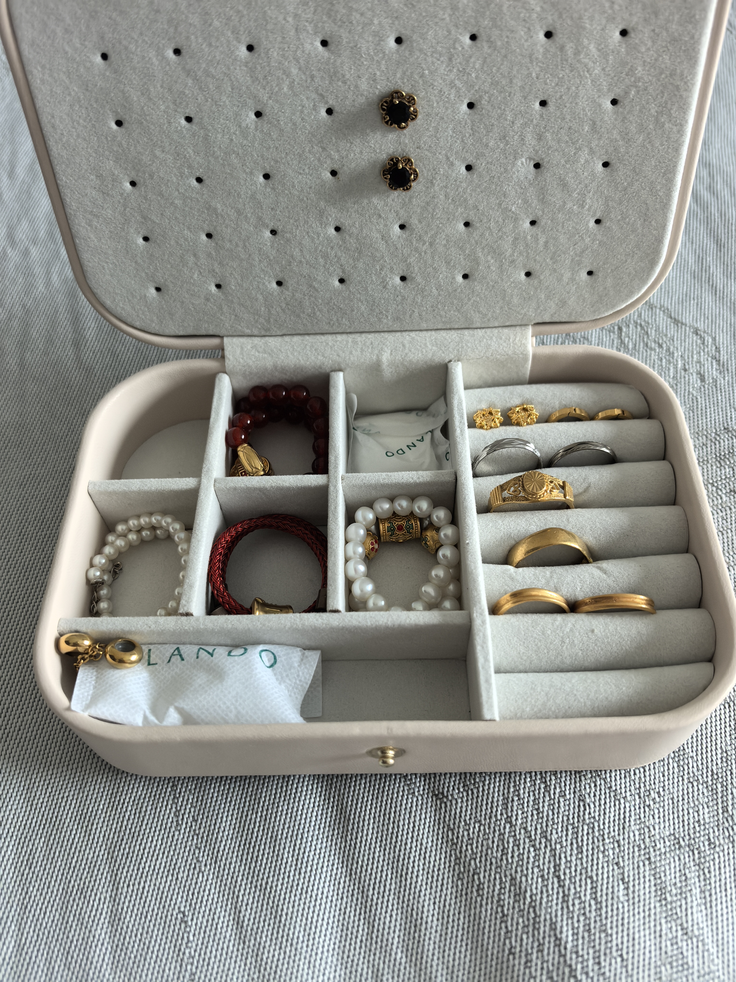 VLANDO便携首饰盒分区收纳盒项链耳钉戒指盒高档精致轻奢送女友老婆礼物 实拍图