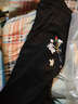 简拓2024夏季梅花刺绣文艺卫裤男士 嘻哈时尚休闲长裤男黑色束脚裤 黑色 L 实拍图
