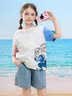 迪士尼（Disney）男女童短袖t恤2026夏新品亲子装儿童短袖T百搭短袖t恤粉蓝 150 实拍图