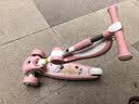 钰贝嘉儿童滑板车1-3—6-12岁可折叠可坐可骑滑男宝女宝踏板滑滑溜溜车 太空粉+闪光轮+音乐+可折叠座椅 闪光轮带座椅 实拍图