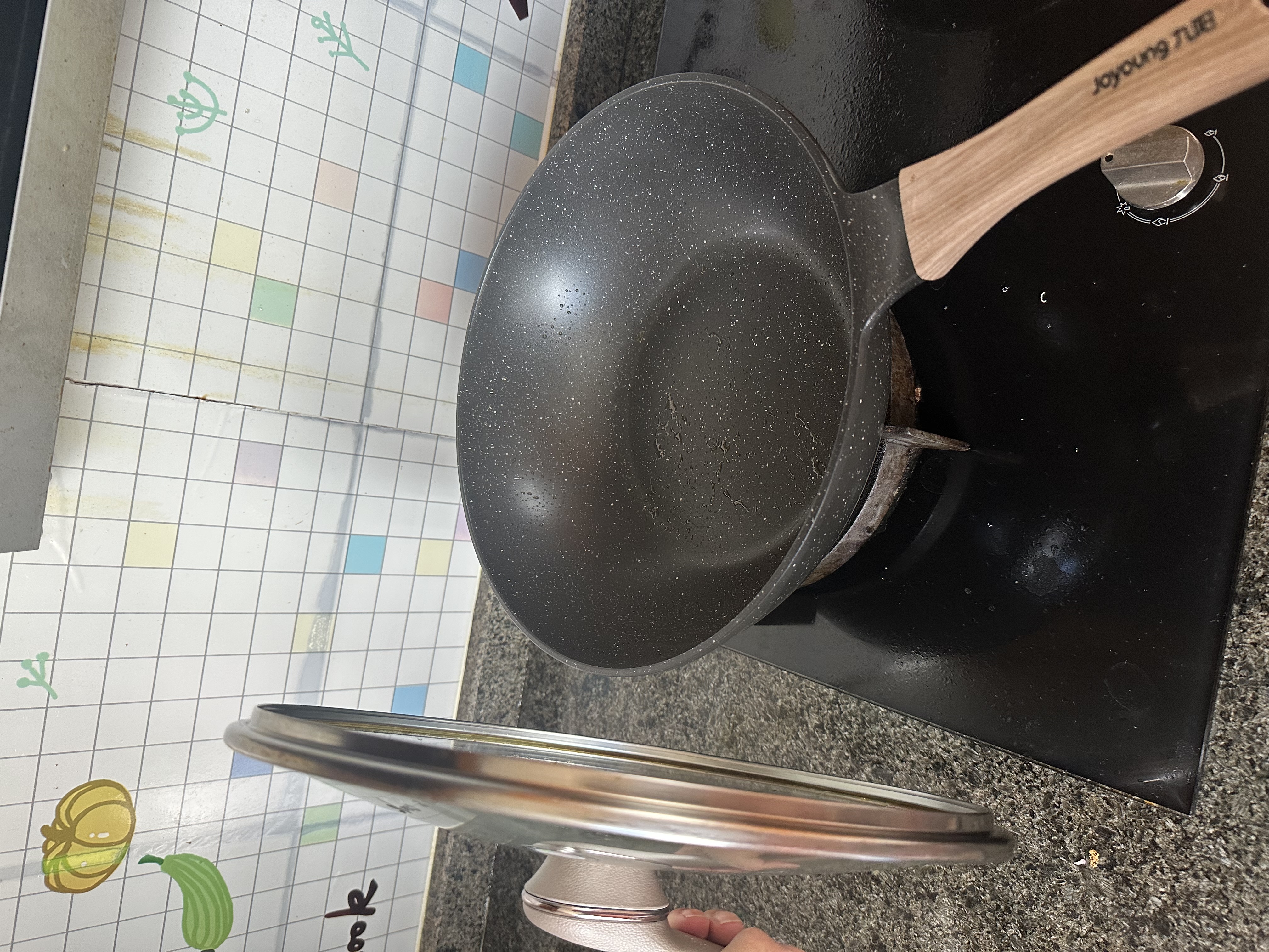九阳（Joyoung）炒锅含钛不粘锅麦饭石色家用炒菜锅牛排煎锅少油烟炉灶通用30cm 实拍图