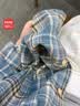 名创优品（MINISO）衬衫男高级感痞帅法兰绒格子衬衣外套秋季复古男装上衣Z 蓝咖 XL 实拍图