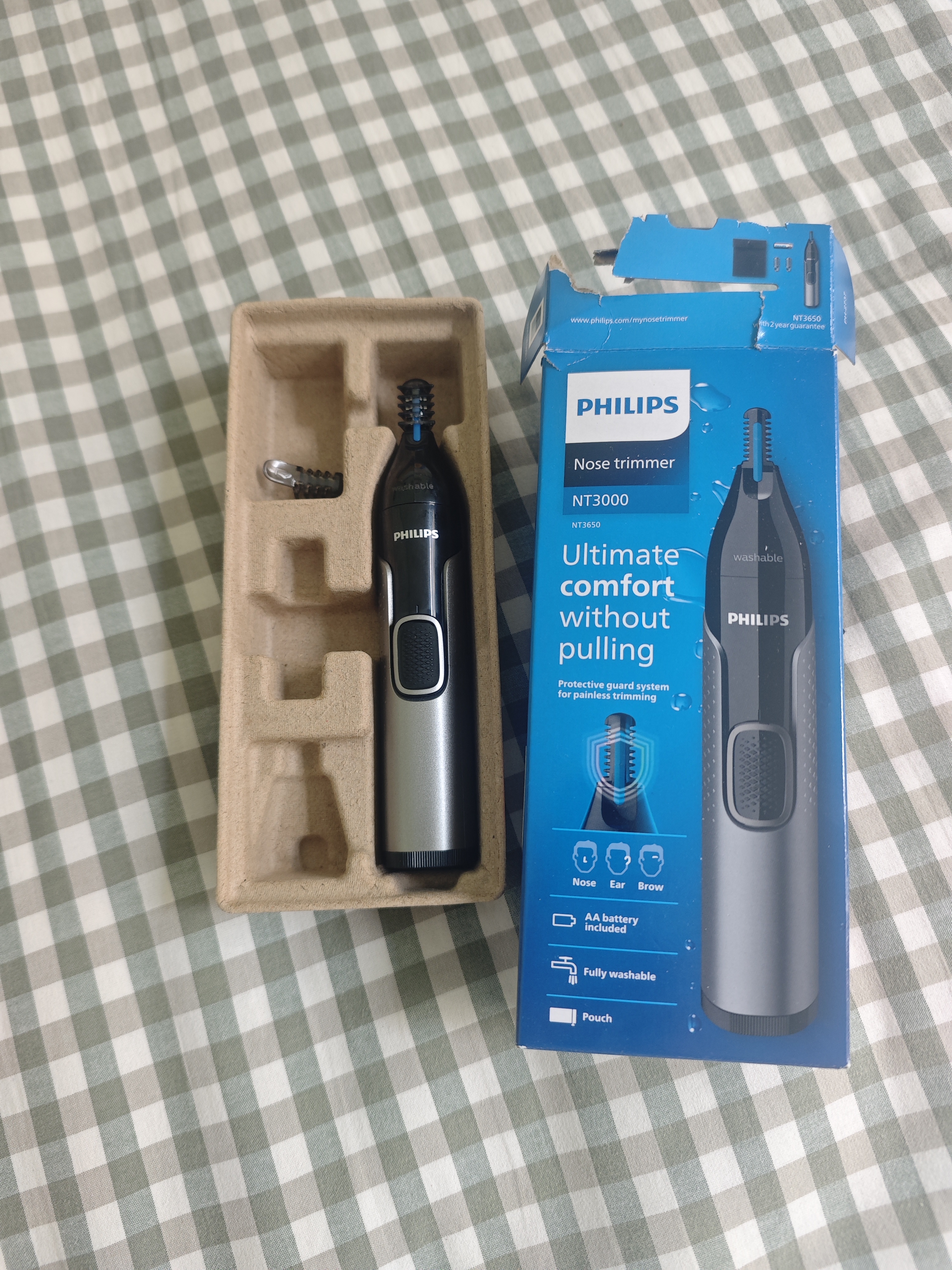 飞利浦（PHILIPS）鼻毛修剪器 修眉器 耳毛修剪器 鼻毛电动修剪器 双面切剃 NT3650/16赠品专用 新老包装混发 实拍图