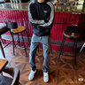 adidas休闲舒适三条纹立领夹克外套男装秋季阿迪达斯官方轻运动 黑色/白（推荐选大一码）   XL 实拍图