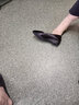 百鸟情新款女士皮鞋春秋款妈妈鞋子女粗跟女单鞋低跟女鞋大码女鞋子 B610黑色 41 实拍图