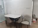 顾家家居（KUKA）现代简约岩板家用餐桌椅组合DS7209T 哑光餐桌+折耳灰椅*4 1.35米 实拍图