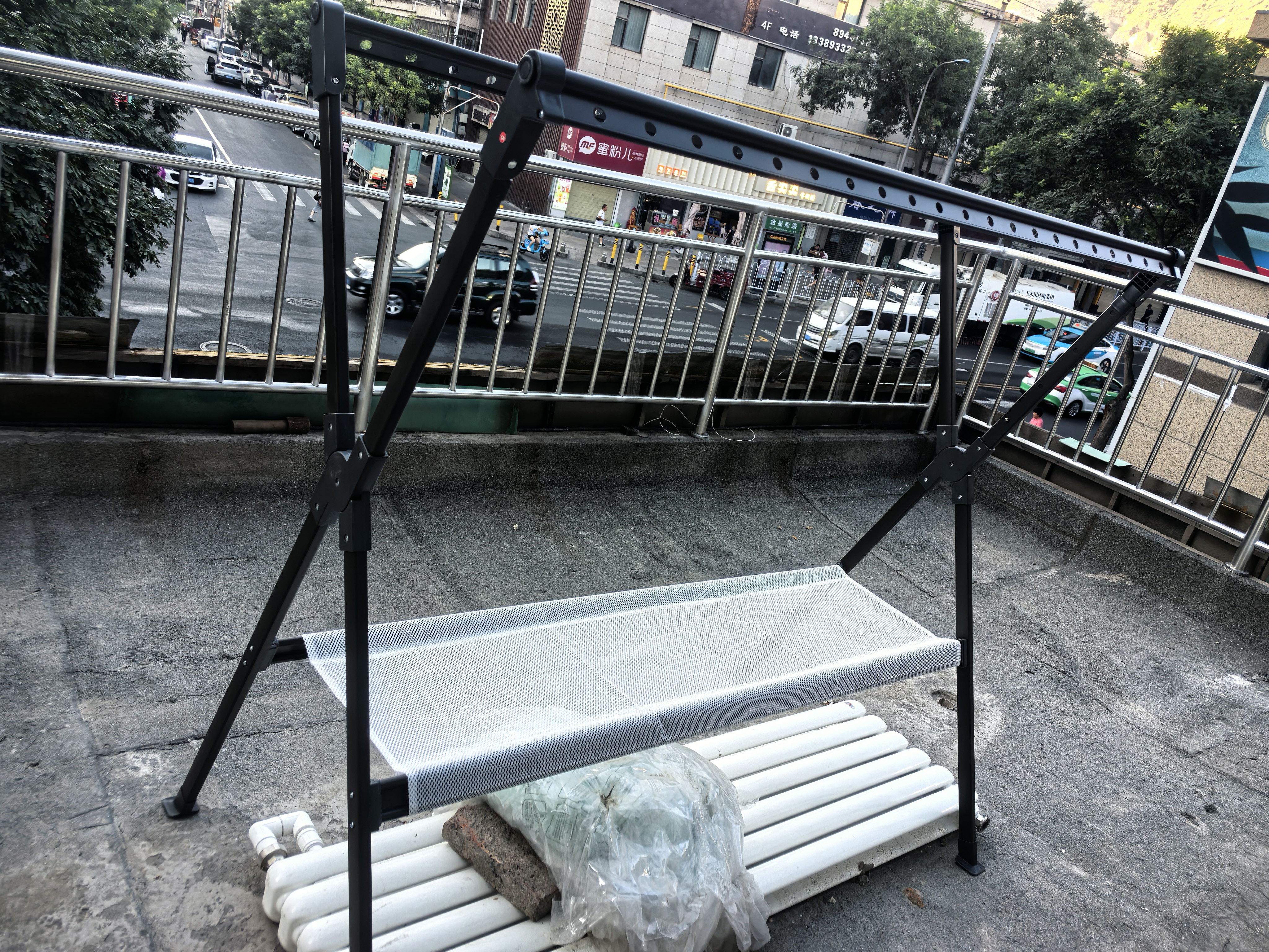 四季沐歌晾衣架落地家用阳台伸缩落地晒衣架可折叠晒被晾衣杆室内外晾晒架 实拍图