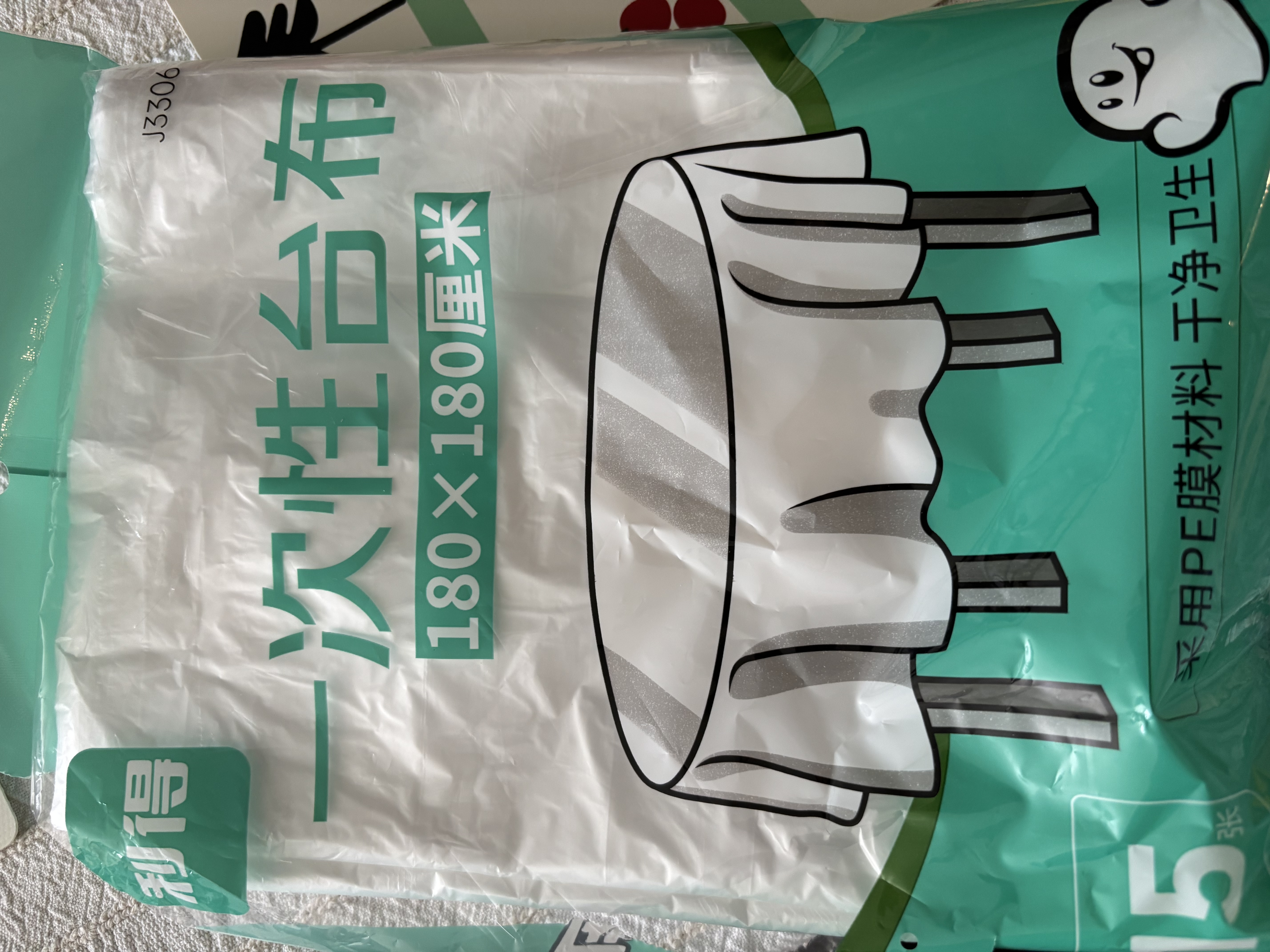 利得一次性增厚台布桌布180cm*180cm*15张大号 白色 实拍图