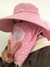 冰依茹 遮阳帽子女夏天大沿防晒帽子出游百搭遮脸沙滩骑车帽子多功能太阳帽 粉色 实拍图