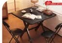 全品屋实木折叠餐桌家用小户型桌子简易折叠桌出租屋户外便携方桌黑色80 实拍图