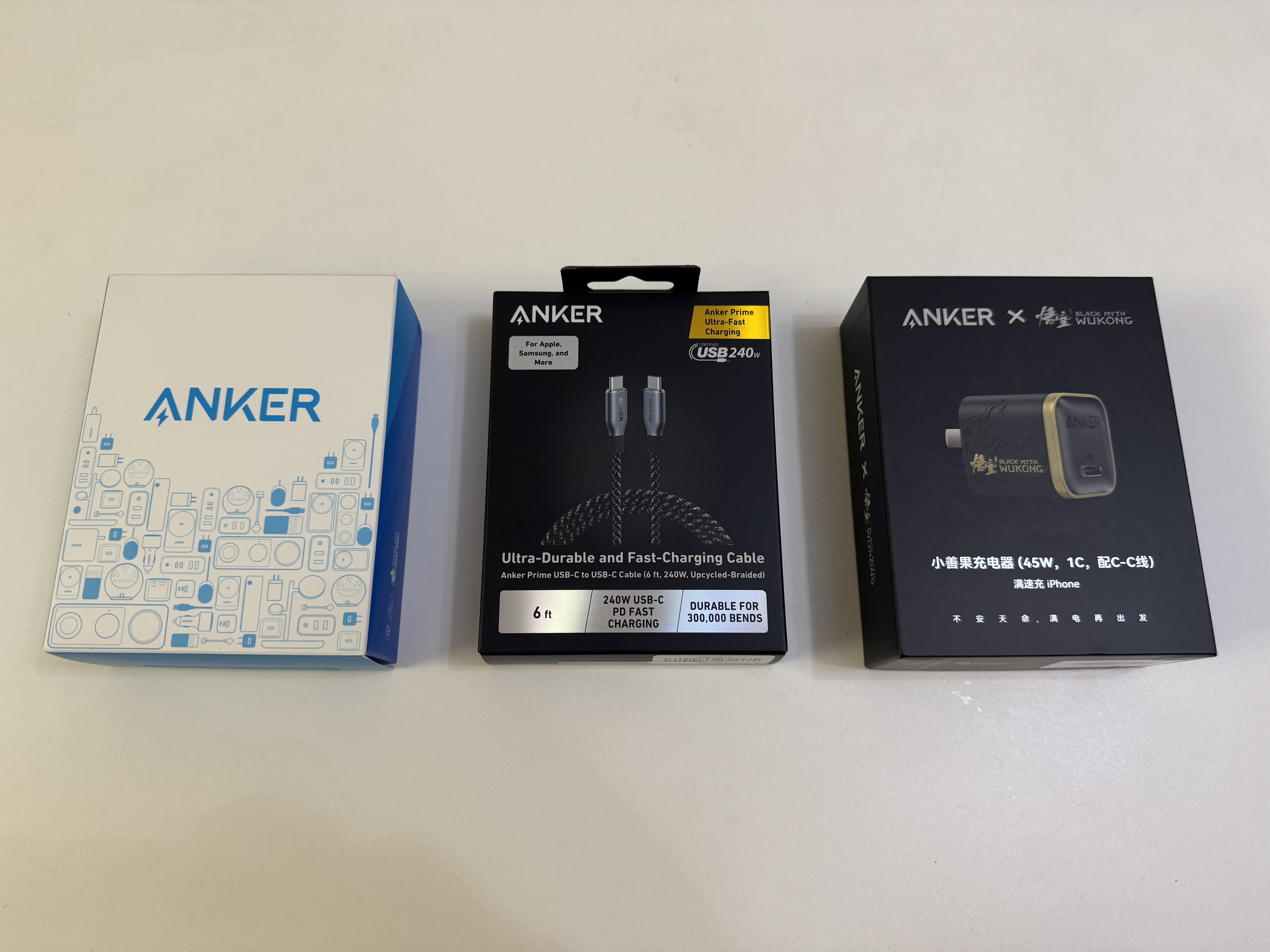 ANKER安克100W冰点快充线【包邮】双头type-c数据usb线编织充电线适配17iPhone18苹果16手表耳机电脑 【黑色】100W编织线 3米 实拍图
