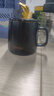传旗 陶瓷马克杯 带勺盖咖啡牛奶早餐杯办公水杯男女茶杯 描金黑400ml 实拍图