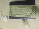 B.O.W航世 MK397L充电无线键盘鼠标套装84键办公超薄外接台式笔记本电脑静音可爱键鼠 清新绿 实拍图