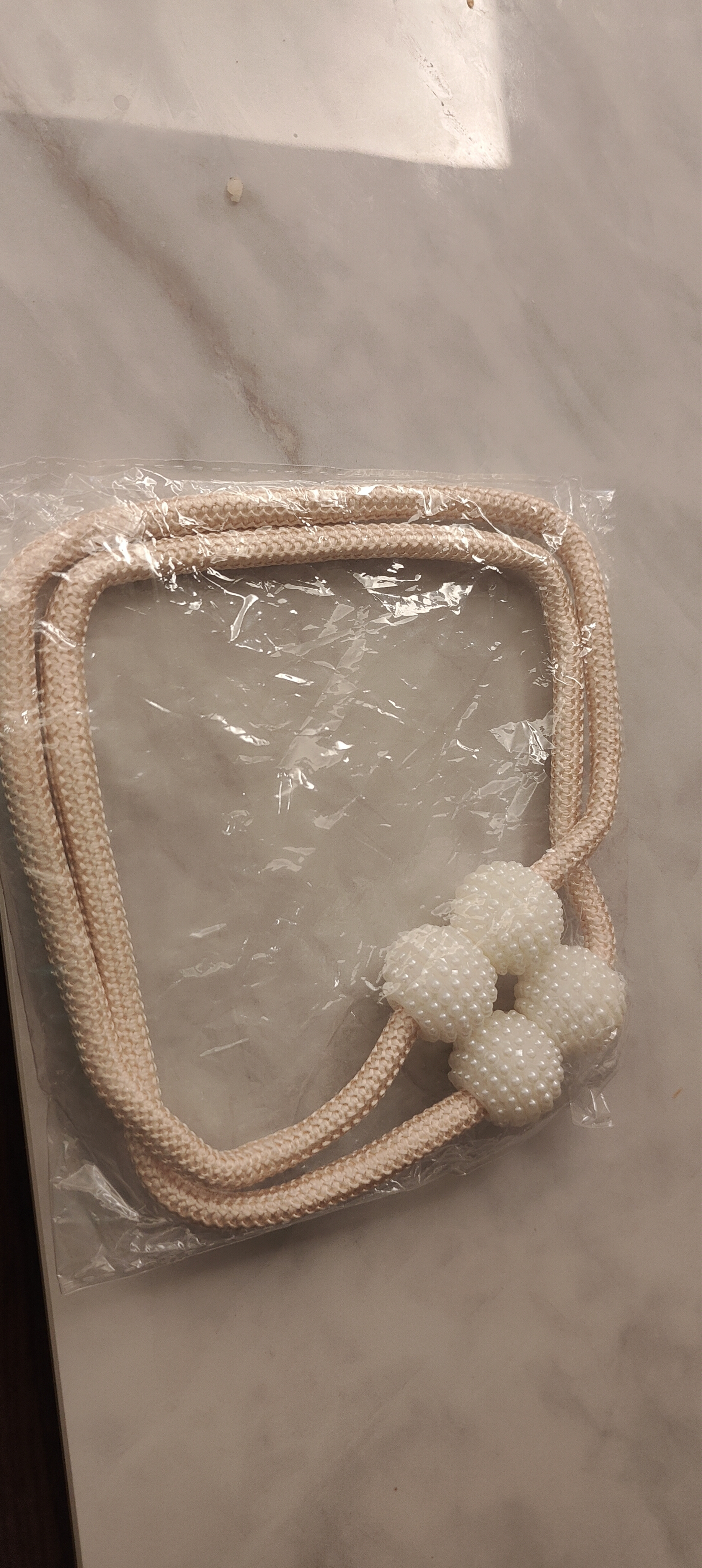 窗帘绑带珍珠卡扣窗帘扎束带可调节窗帘配件绑绳多功能新款绑带 香槟色【绑窗帘神器】 【特价触底】【一对】2个 实拍图
