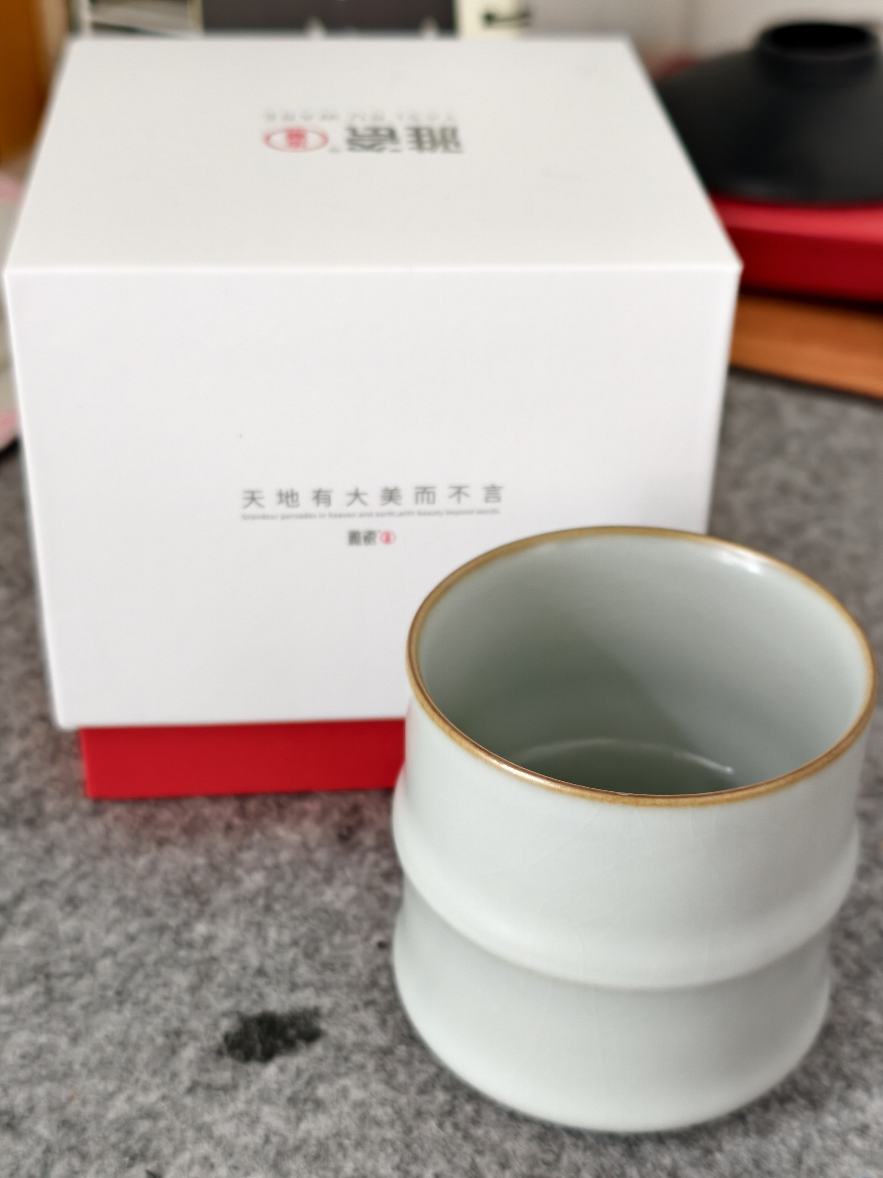 雅瓷汝窑主人杯单杯高档单人个人专用茶杯绿茶杯汝瓷竹隐杯 实拍图