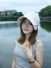 Charm Kendo防晒帽子女夏季棒球帽防紫外线大帽檐遮脸鸭舌帽扎马尾太阳帽 米色 实拍图