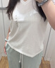 优衣库竹节纱V领T恤/短袖女装纯棉打底休闲百搭26春夏新款483460 483460/03灰色 XL 实拍图