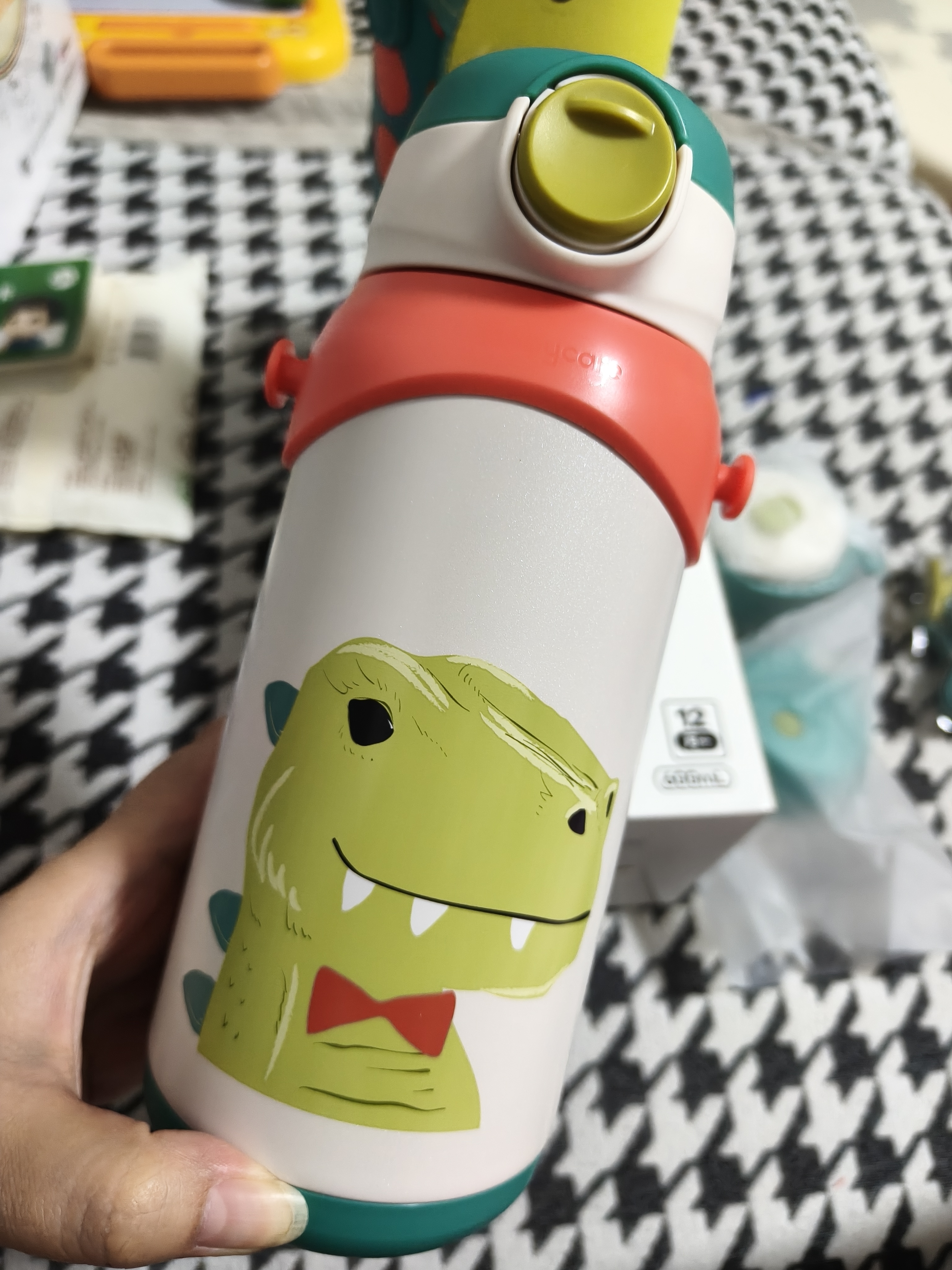 babycare儿童保温杯水壶吸管杯大宝宝学饮杯不锈钢三合一上学600ml 实拍图
