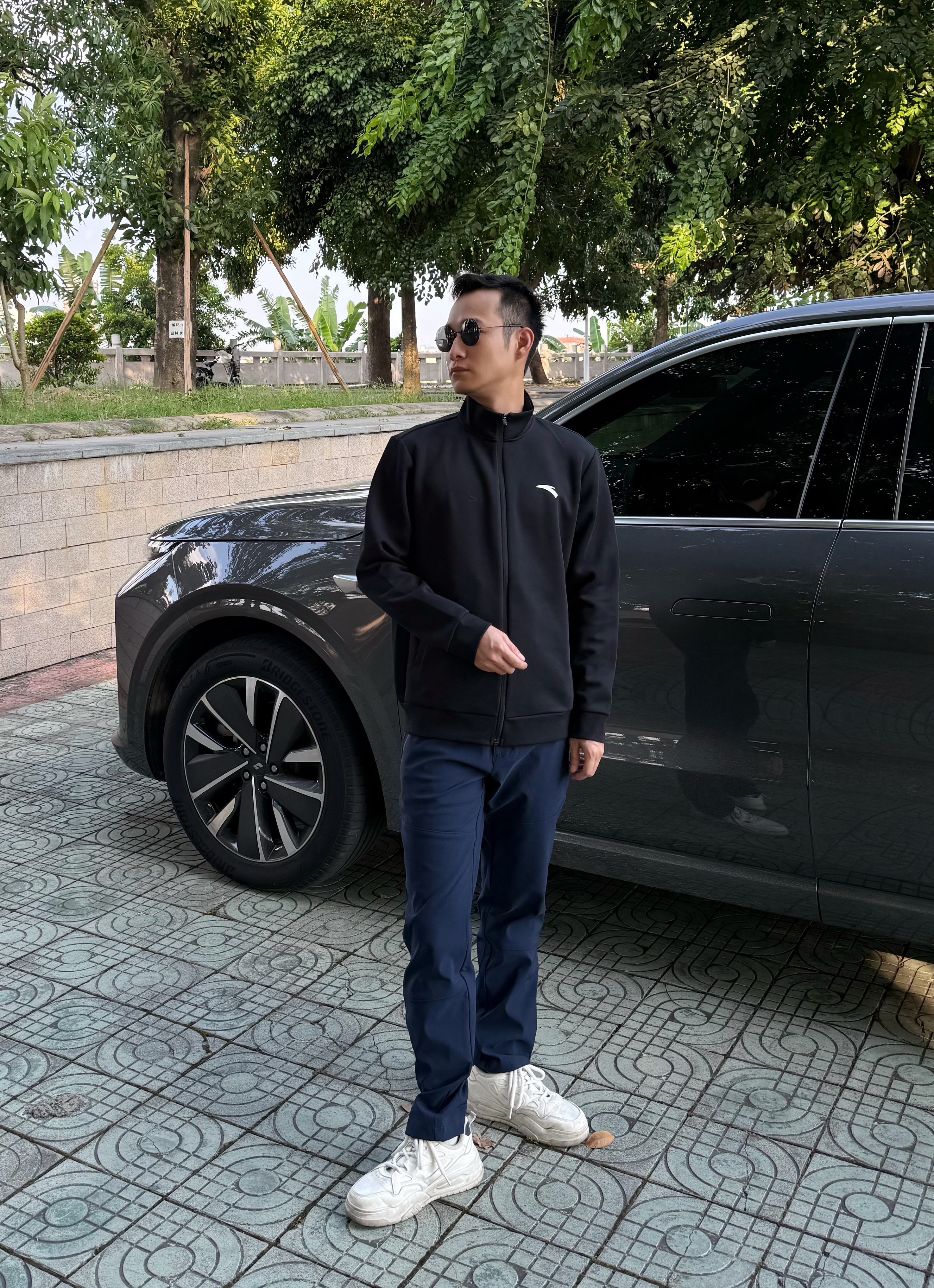 安踏运动外套男秋冬季针织立领商务行政夹克男士休闲开衫卫衣男装上衣 【常规款】基础黑7707-1 L (175) 建议120-140斤 实拍图